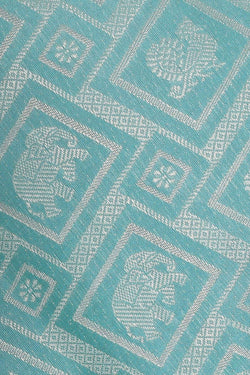 Image of Kanchipattu Sky Blue Brocade Saree