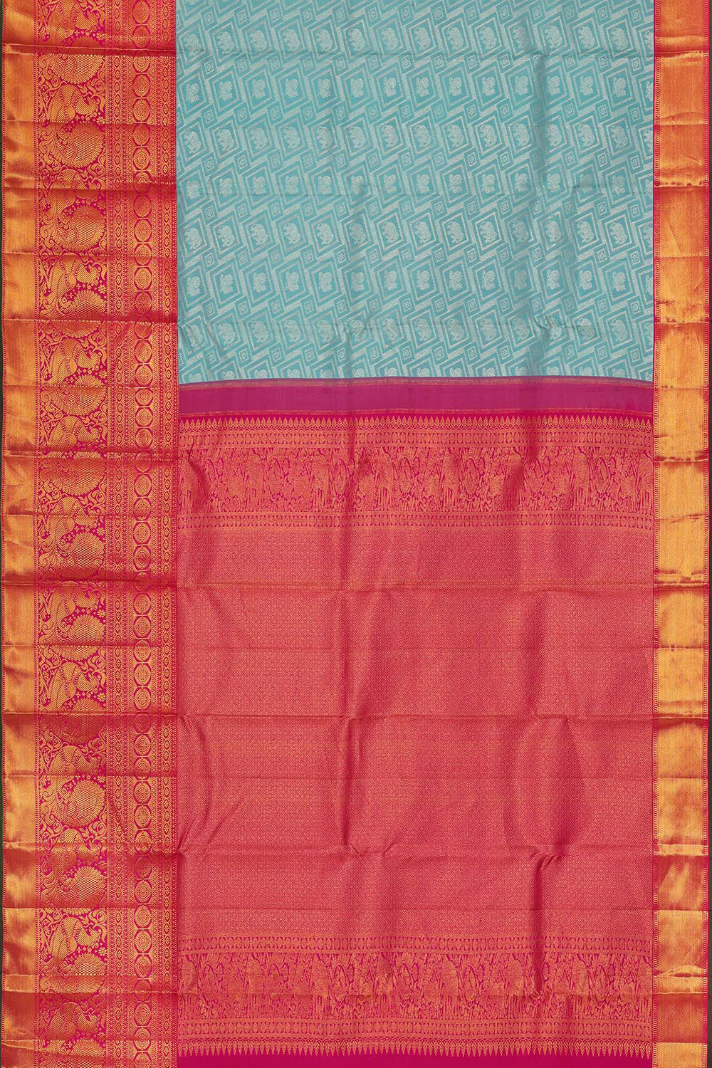 Kanchipattu Sky Blue Brocade Saree