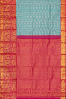 Image of Kanchipattu Sky Blue Brocade Saree