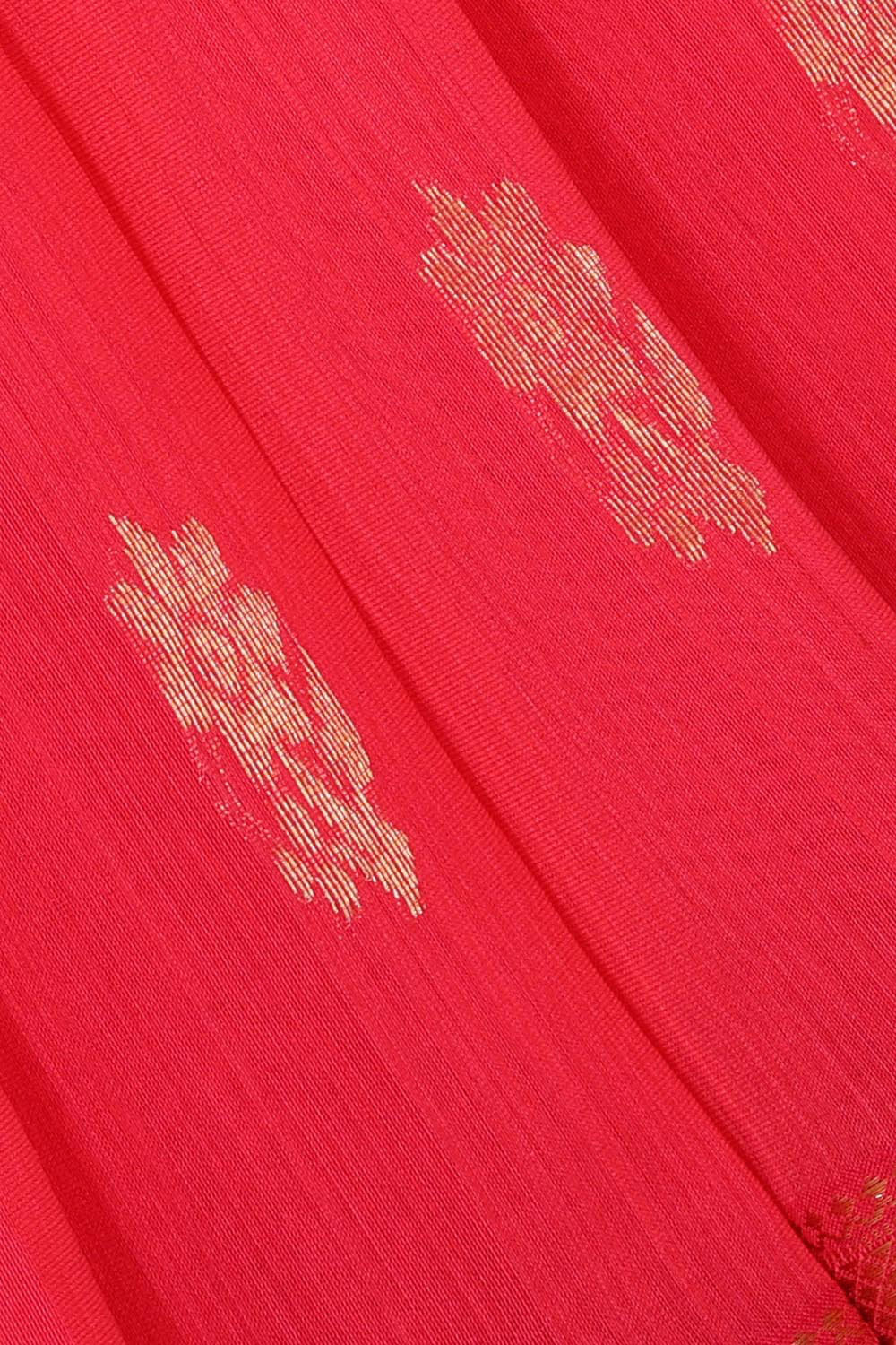 Collection of Chanderi Cotton Silk Rose Red Saree in a gallery layout