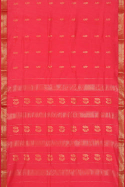 Collection of Chanderi Cotton Silk Rose Red Saree in a gallery layout