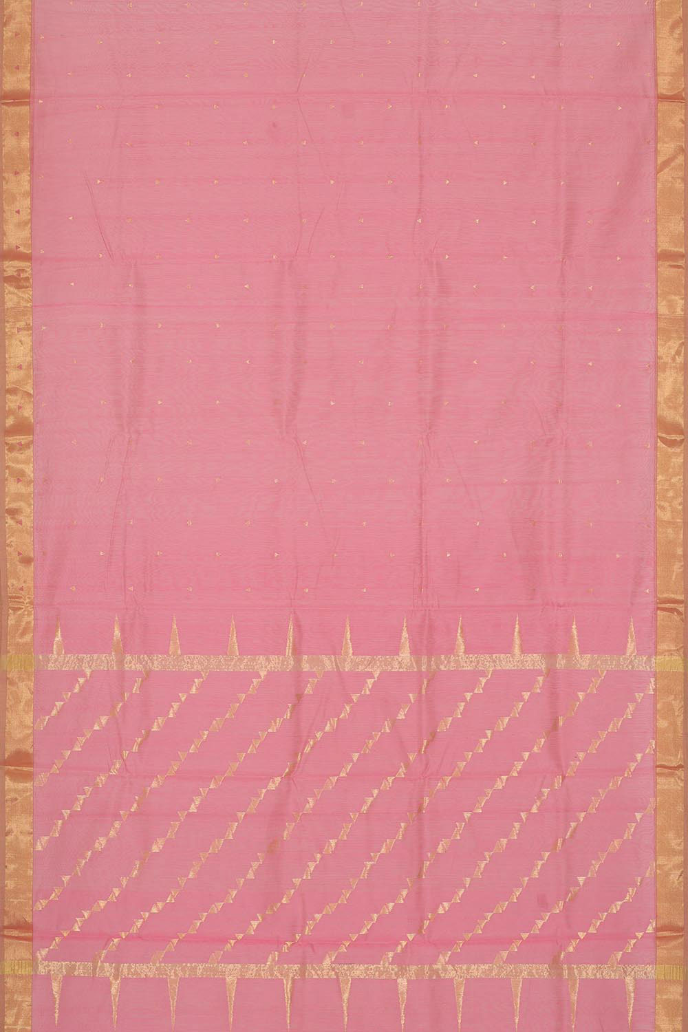 Collection of Chanderi Cotton Silk Pink Saree in a gallery layout