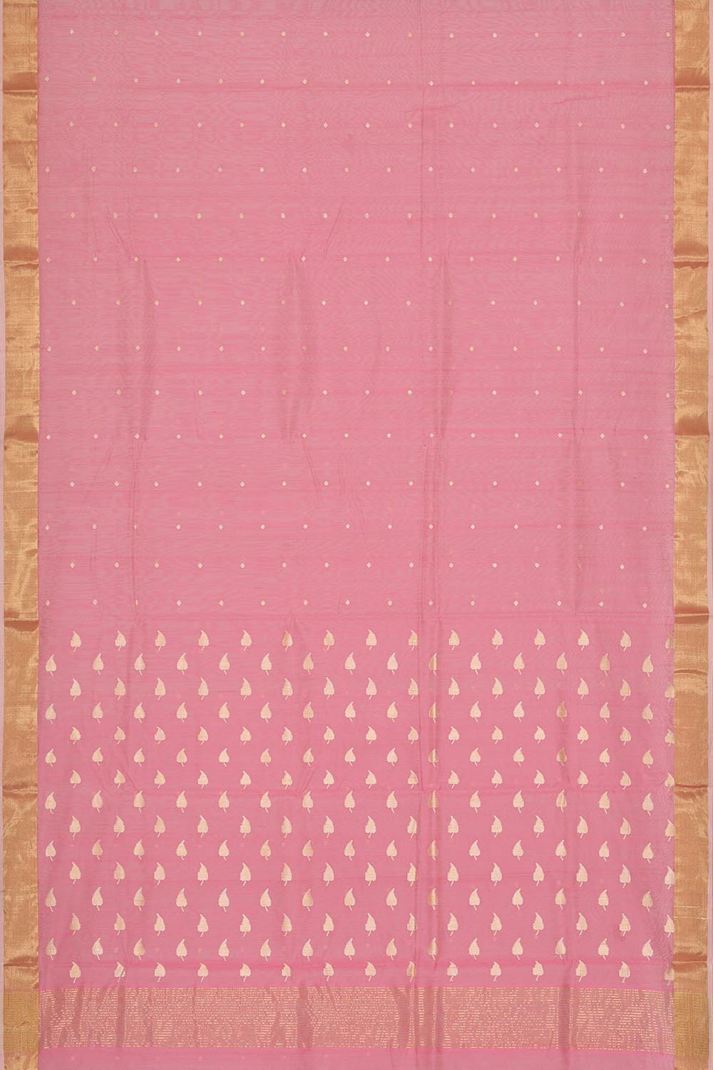 Collection of Chanderi Cotton Silk Pink Saree in a gallery layout