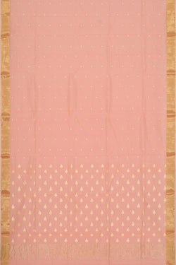 Collection of Chanderi Cotton Silk Peach Saree in a gallery layout