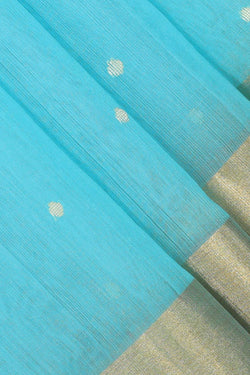 Image of Chanderi Cotton Silk Sky Blue Saree