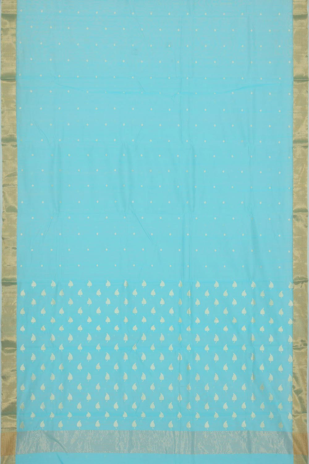 Chanderi Cotton Silk Sky Blue Saree