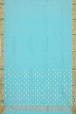 Image of Chanderi Cotton Silk Sky Blue Saree