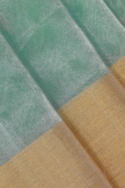 Collection of Chanderi Kora Silk Mint Green Saree in a gallery layout