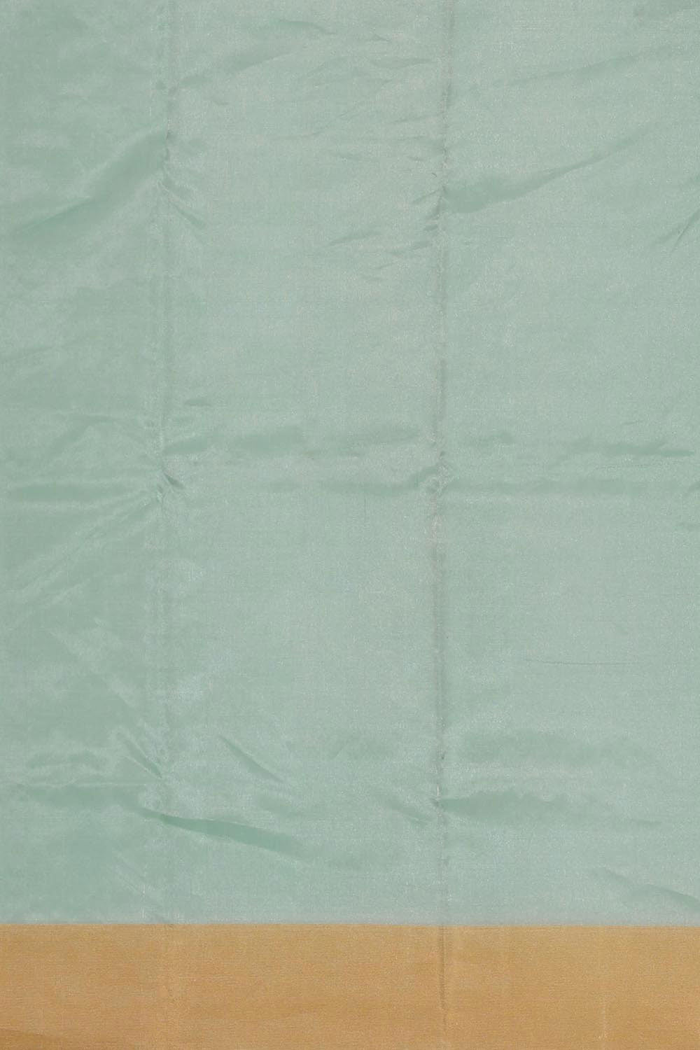 Collection of Chanderi Kora Silk Mint Green Saree in a gallery layout