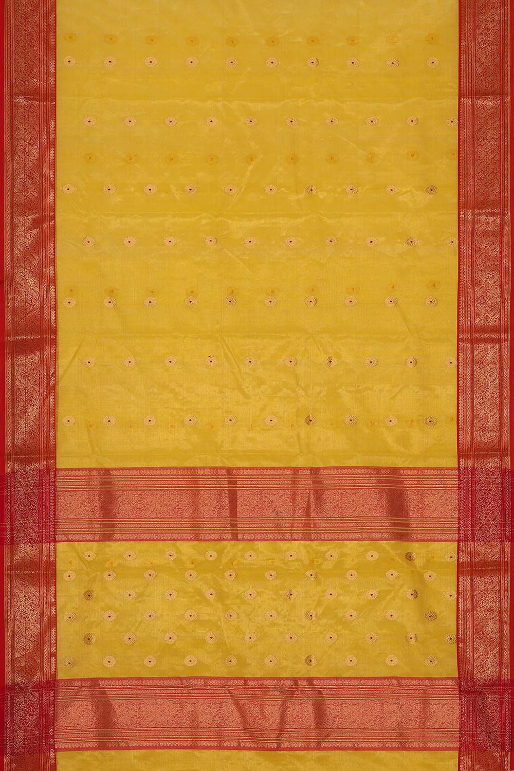 Collection of Chanderi Cotton Silk Yellow Saree in a gallery layout