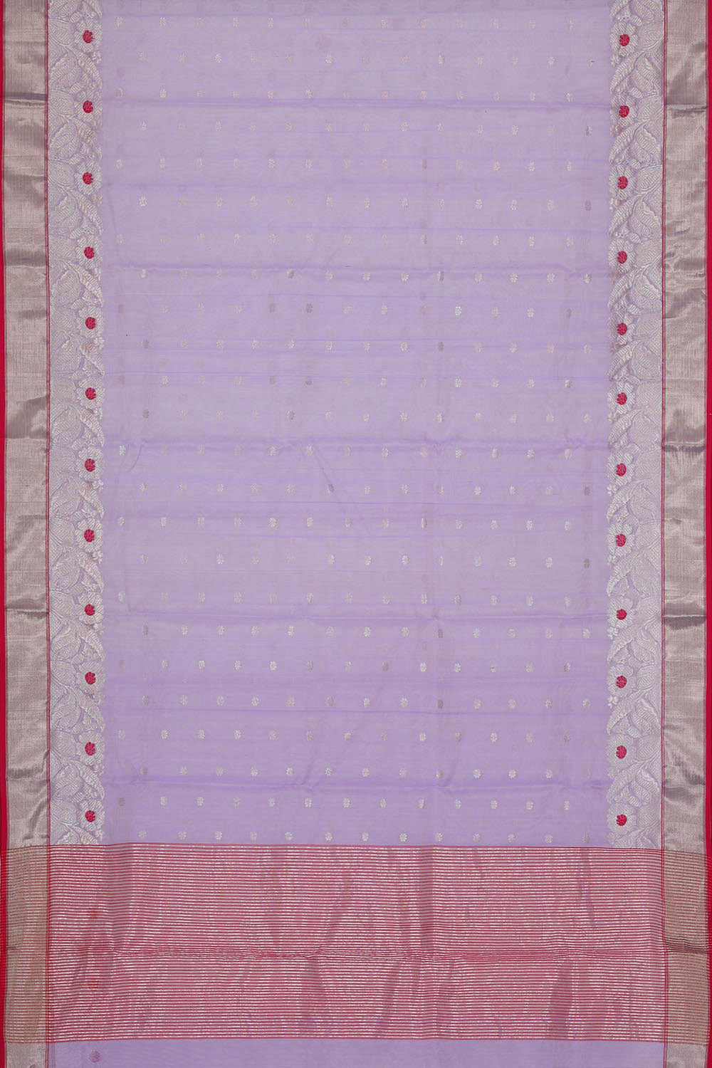 Collection of Chanderi Kora Silk Lavender Saree in a gallery layout