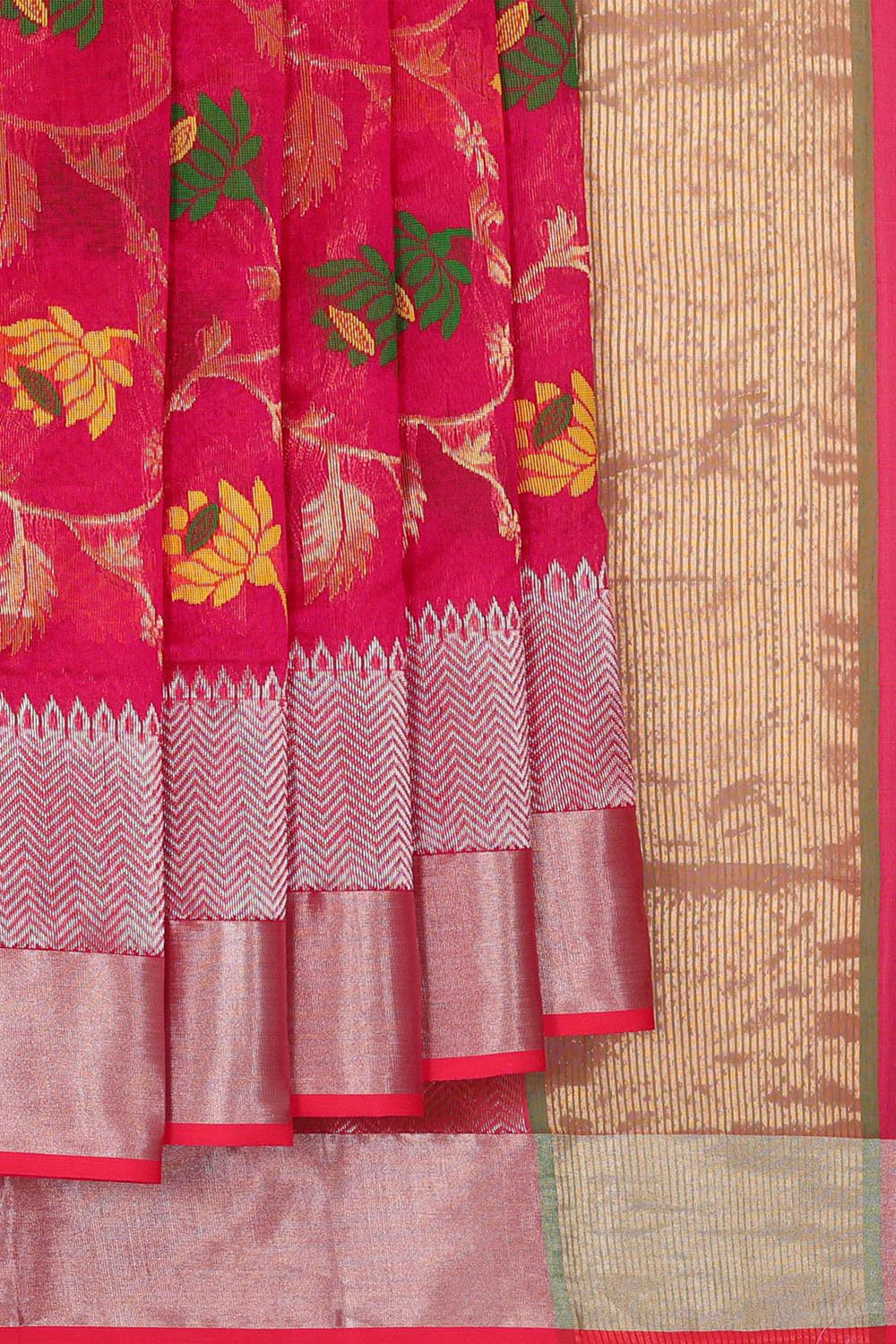 Chanderi Rani Pink Saree