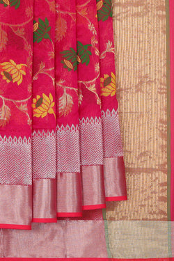 Image of Chanderi Rani Pink Saree