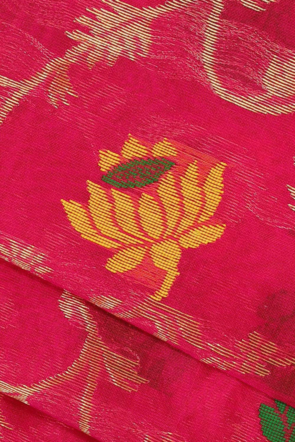 Chanderi Rani Pink Saree