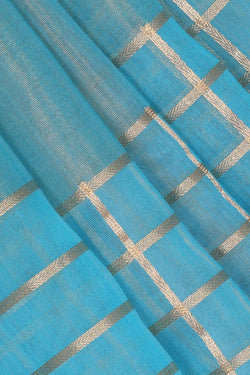 Collection of Banarasi Kora Sky Blue Saree in a gallery layout