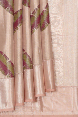 Image of Kanchipattu Gold Colour Tissue Brocade Saree