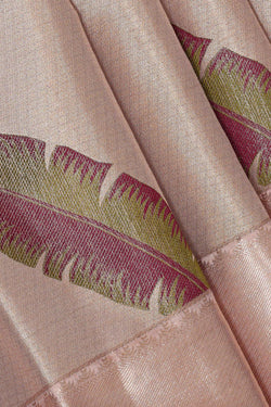 Image of Kanchipattu Gold Colour Tissue Brocade Saree