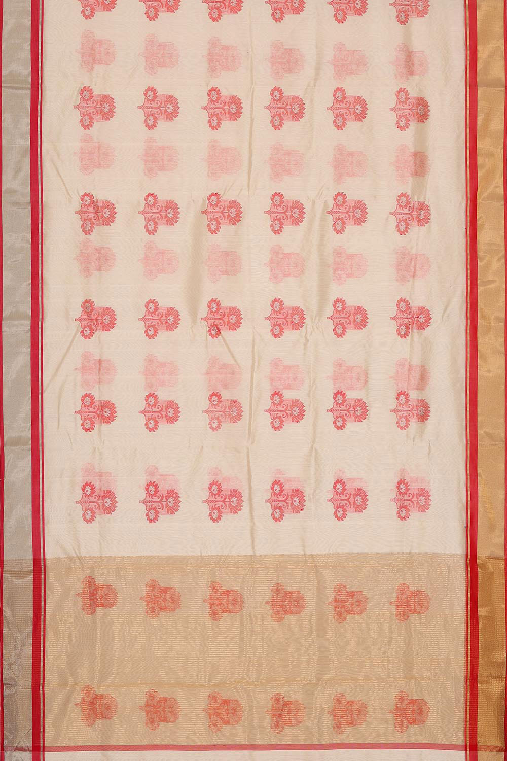 Collection of Chanderi Cream Colour Saree in a gallery layout