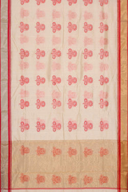 Collection of Chanderi Cream Colour Saree in a gallery layout