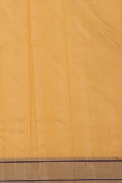 Collection of Chanderi Cotton Silk Saffron Yellow Saree in a gallery layout