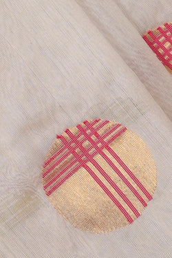 Collection of Chanderi Off-White Saree in a gallery layout