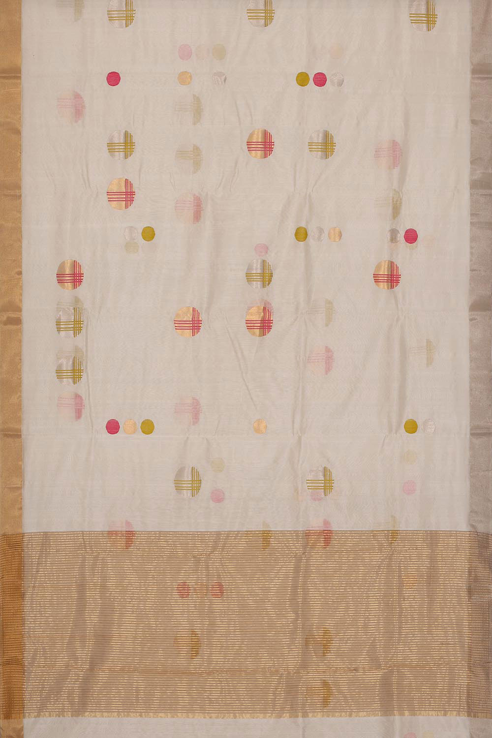 Collection of Chanderi Off-White Saree in a gallery layout