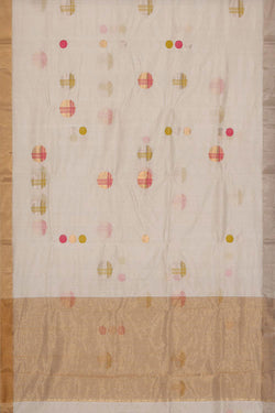 Collection of Chanderi Off-White Saree in a gallery layout