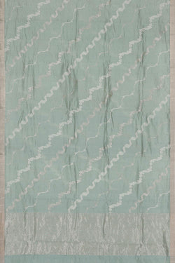 Collection of Chanderi Kora Silk Greenish Grey Saree in a gallery layout