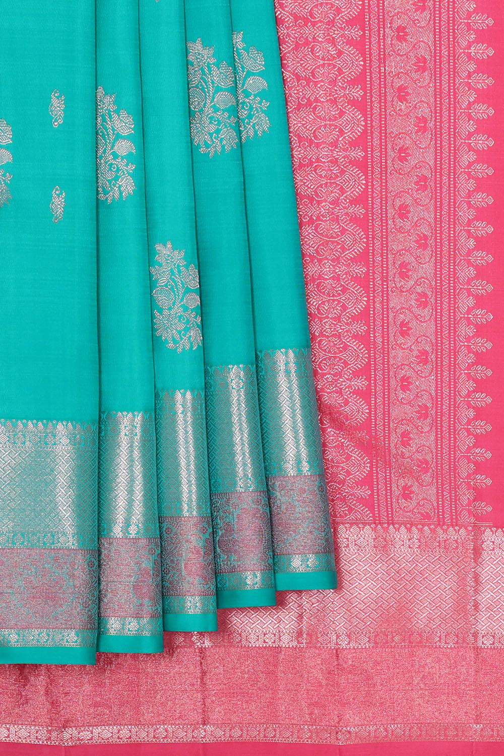 Kanchipattu Sea Green Brocade Saree