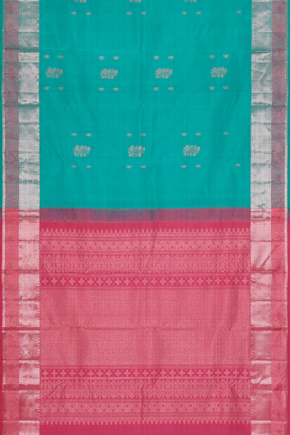 Image of Kanchipattu Sea Green Brocade Saree