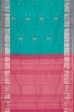 Image of Kanchipattu Sea Green Brocade Saree