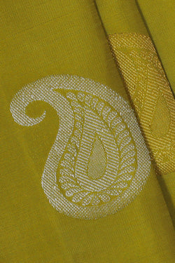 Image of Kanchipattu Golden Green Brocade Saree