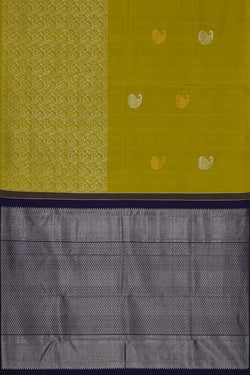 Image of Kanchipattu Golden Green Brocade Saree