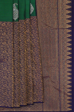 Image of Kanchipattu Bottle Green Brocade Saree