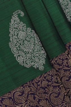 Image of Kanchipattu Bottle Green Brocade Saree