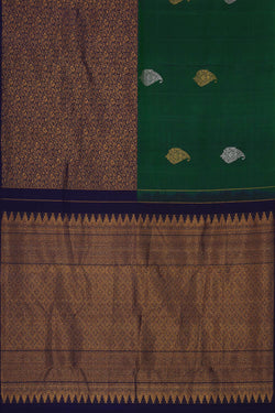 Image of Kanchipattu Bottle Green Brocade Saree