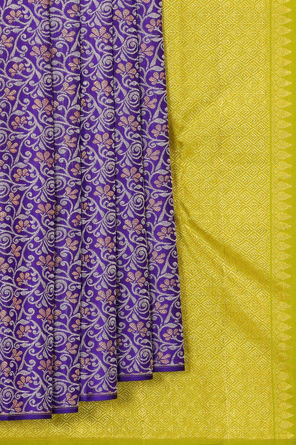 Kanchipattu Purple Brocade Saree