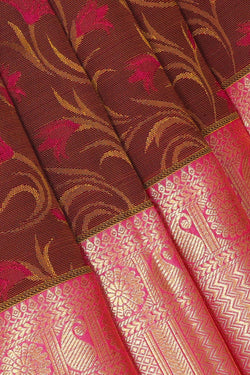 Image of Kanchipattu Brown Brocade Saree