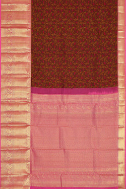 Image of Kanchipattu Brown Brocade Saree