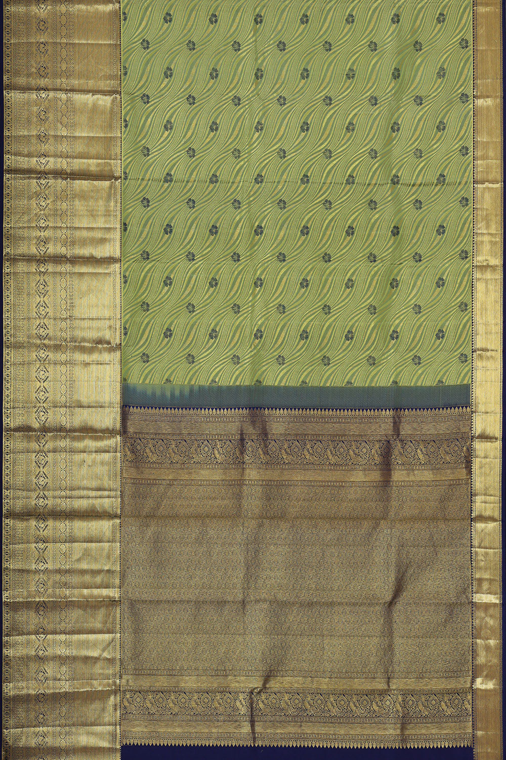 Kanchipattu Pista Green Brocade Saree