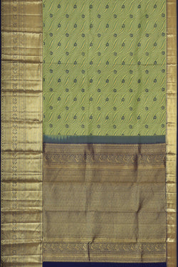 Image of Kanchipattu Pista Green Brocade Saree