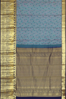 Image of Kanchipattu Bluish Grey Brocade Saree