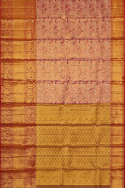 Image of Kanchipattu Pink Tissue Brocade Saree