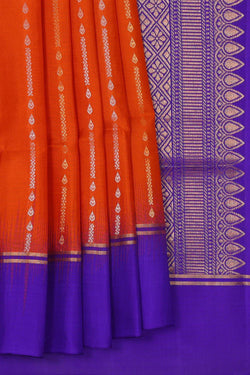 Image of Manipur Silk Orange Saree