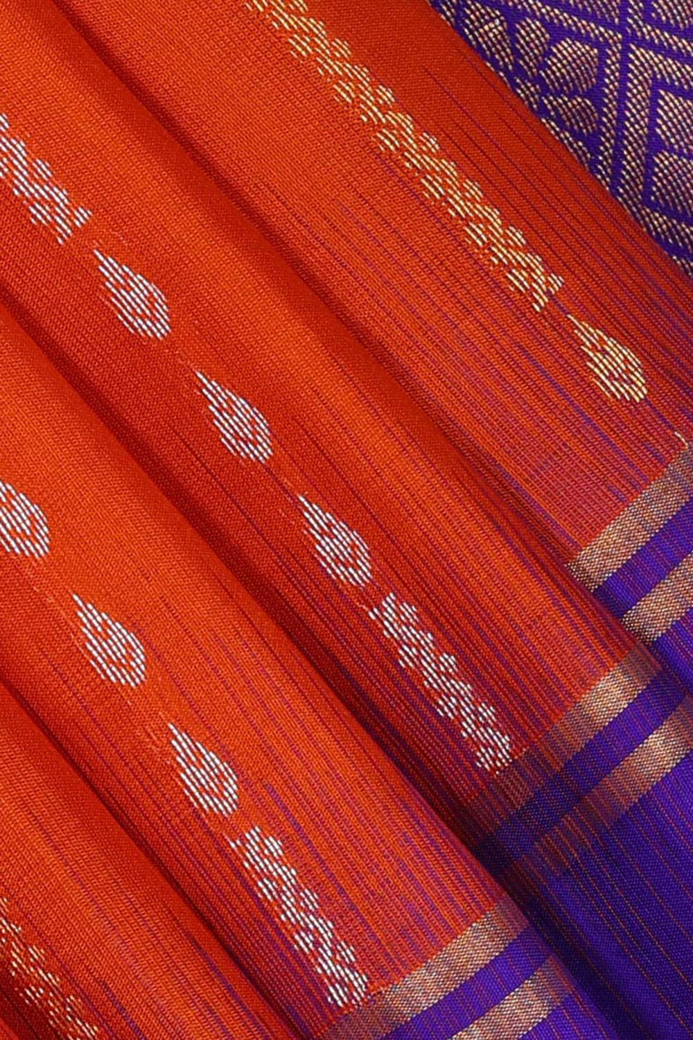 Manipur Silk Orange Saree