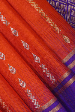 Image of Manipur Silk Orange Saree