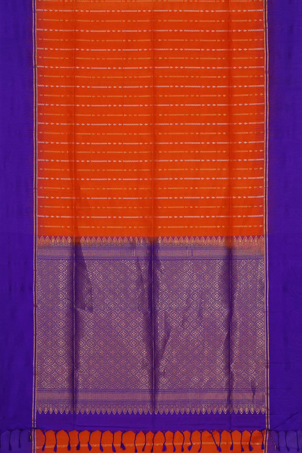 Image of Manipur Silk Orange Saree