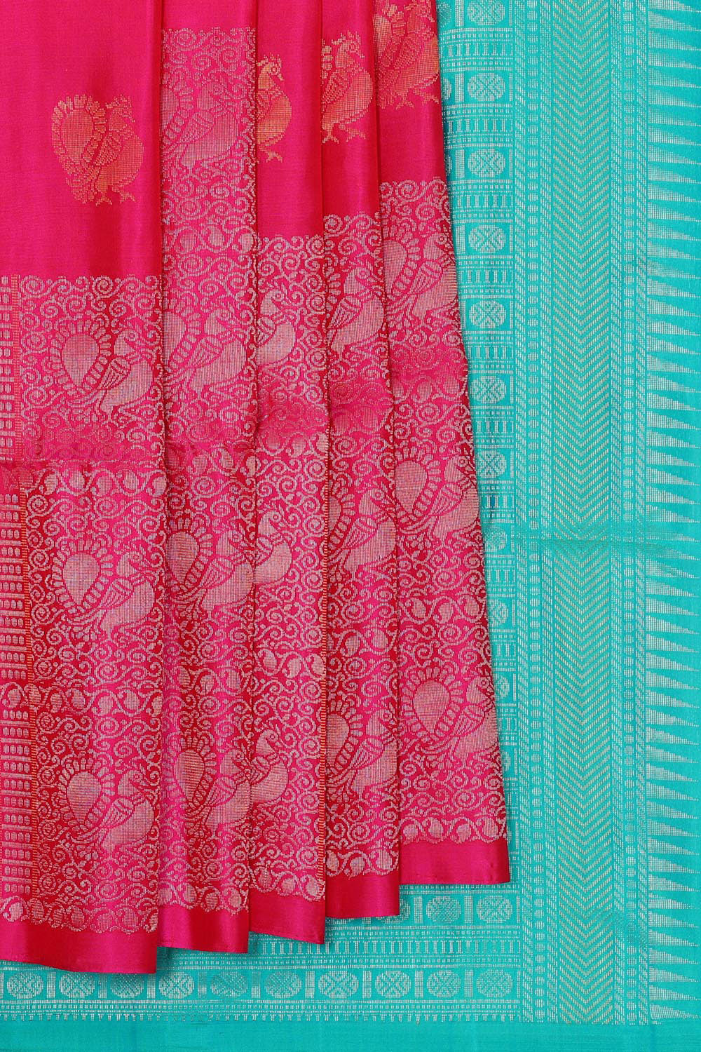 Manipur Silk Rani Pink Saree