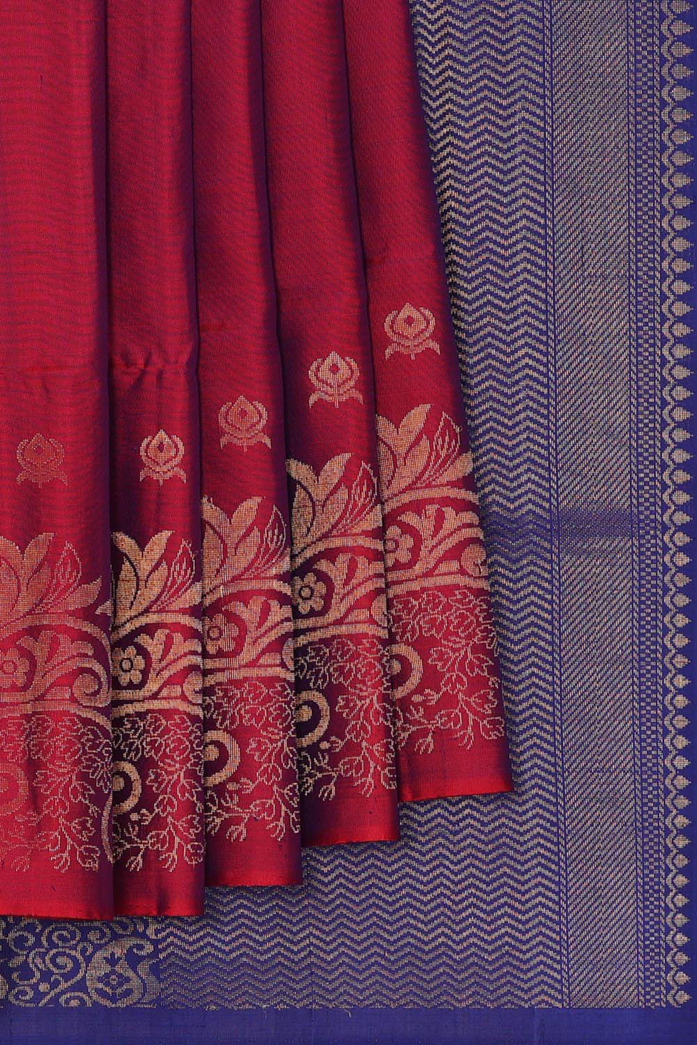 Manipur Silk Dark Red Saree