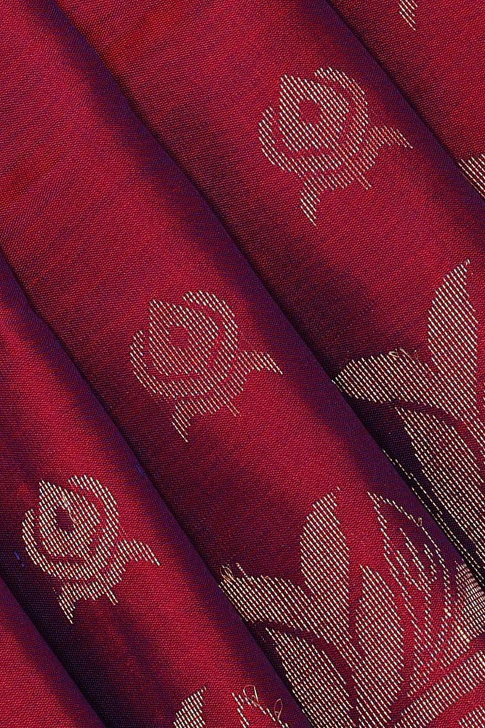 Manipur Silk Dark Red Saree